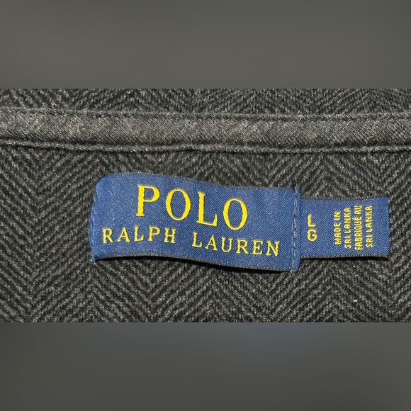 Polo Ralph Lauren Long Sleeve 1/4 Zip Herringbone Pullover Size Large Classic - Picture 5 of 10